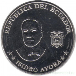 Монета. Эквадор. 5 сентаво 2023 год. Исторические деятели Эквадора. Исидро Айора.