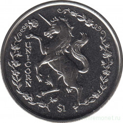 Монета. Сьерра-Леоне. 1 доллар 1997 год. Звери Королевы. Шотландский единорог.