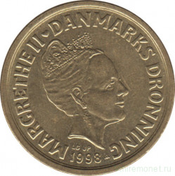 Монета. Дания. 10 крон 1998 год.