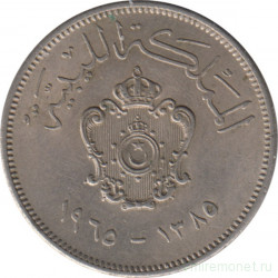 Монета. Ливия. 20 миллим 1965 год.