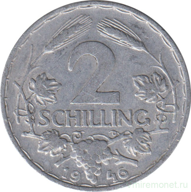 Монета. Австрия. 2 шиллинга 1946 год.