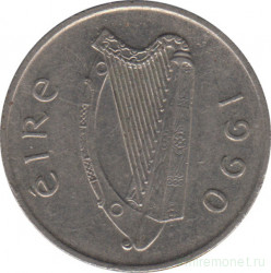 Монета. Ирландия. 5 пенсов 1990 год.