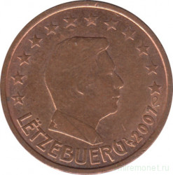 Монета. Люксембург. 2 цента 2007 год.