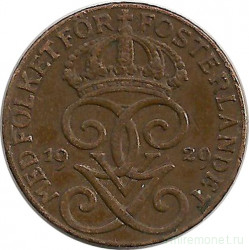 Монета. Швеция. 1 эре 1929 год (2 - изогнутая). 