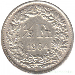 Монета. Швейцария. 1/2 франка 1964 год.