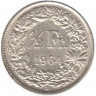 Монета. Швейцария. 1/2 франка 1964 год.