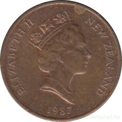Монета. Новая Зеландия. 1 цент 1987 год.