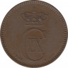 Монета. Дания. 5 эре 1902 год. ав.