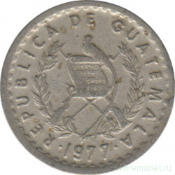 Монета. Гватемала. 10 сентаво 1977 год.