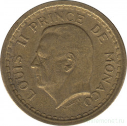 Монета. Монако. 2 франка 1945 год.