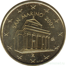 Монета. Сан-Марино. 10 центов 2007 год.