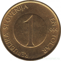 Монета. Словения. 1 толар 1999 год.