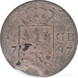 Монета. Восточная Пруссия (Германия). 1 грошен 1797 год.