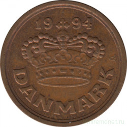 Монета. Дания. 50 эре 1994 год.