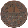 Монета. Германия. Нассау. 1 крейцер 1859 год.