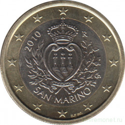 Монета. Сан-Марино. 1 евро 2010 год.