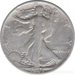 Монета. США. 50 центов 1943 год. Шагающая свобода. Монетный двор - Денвер (D).