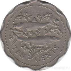 Монета. Багамские острова. 10 центов 1989 год.
