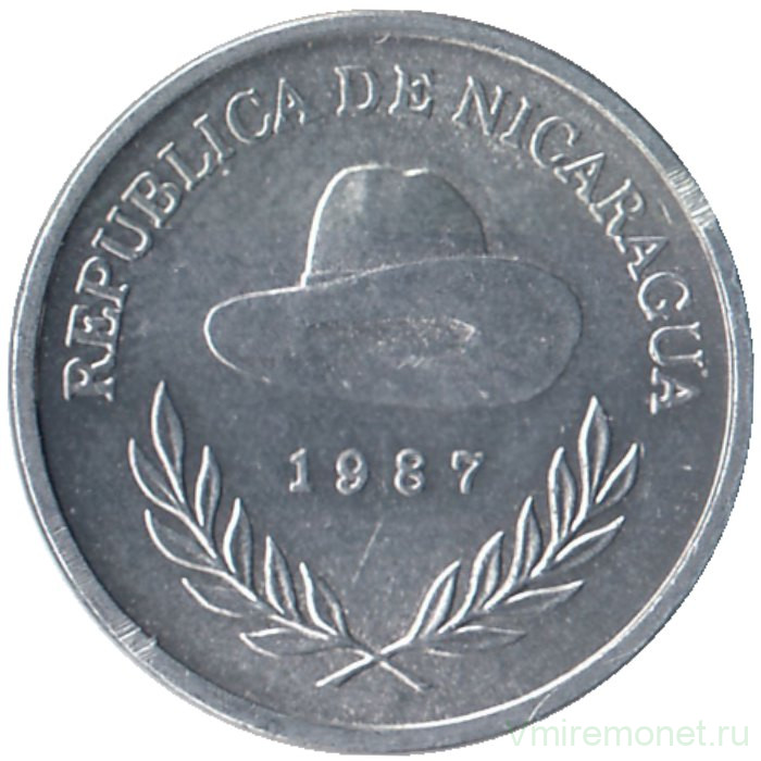 Монета. Никарагуа. 10 сентаво 1987 год. 