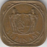 Монета. Суринам. 5 центов 1966 год. (рыба). рев.