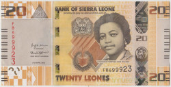 Банкнота. Сьерра-Леоне. 20 леоне 2022 год. Тип W38.