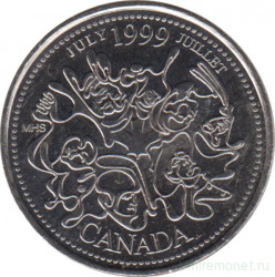 Монета. Канада. 25 центов 1999 год. Миллениум - июль 1999. 