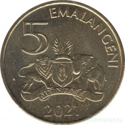 Монета. Эсватини (Свазиленд). 5 эмалангени 2021 год.