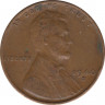 Монета. США. 1 цент 1940 год. Монетный двор D. ав.