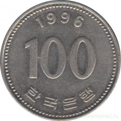 Монета. Южная Корея. 100 вон 1996 год.