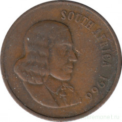 Монета. Южно-Африканская республика (ЮАР). 2 цента 1966 год. Аверс - "SOUTH AFRICA".