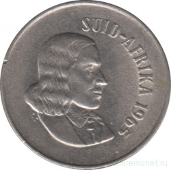 Монета. Южно-Африканская республика (ЮАР). 10 центов 1965 год. Аверс - "SUID-AFRIKA".