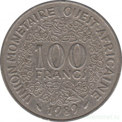 Монета. Западноафриканский экономический и валютный союз (ВСЕАО). 100 франков 1989 год.