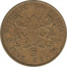 Монета. Кения. 5 центов 1966 год. ав.