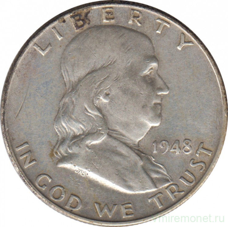 Монета. США. 50 центов 1948 год. Франклин.