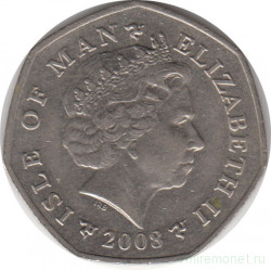 Монета. Великобритания. Остров Мэн. 50 пенсов 2008 год.