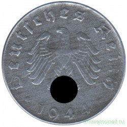 Монета. Германия. Третий Рейх. 5 рейхспфеннигов 1944 год. Монетный двор - Мюнхен (D).