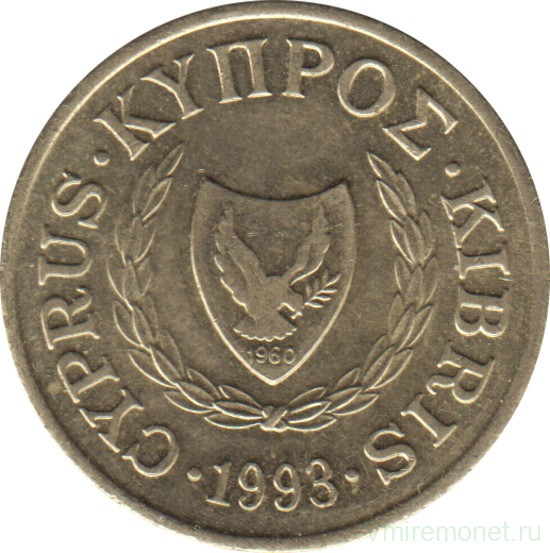 Монета. Кипр. 5 центов 1993 год.