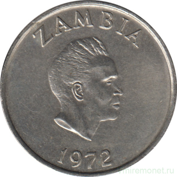 Монета. Замбия. 10 нгве 1972 год.