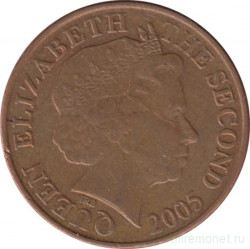 Монета. Великобритания. Джерси. 1 пенни 2005 год.