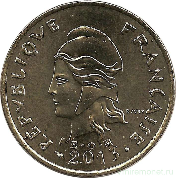 Монета. Новая Каледония. 100 франков 2013 год.