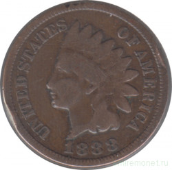 Монета. США. 1 цент 1888 год.