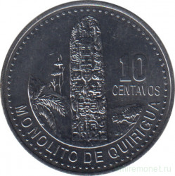 Монета. Гватемала. 10 сентаво 2016 год.