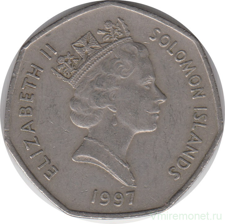 Монета. Соломоновы острова. 1 доллар 1997 год.