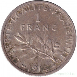 Монета. Франция. 1 франк 1914 год.