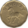 Монета. Уругвай. 10 сентесимо 1977 год. ав.