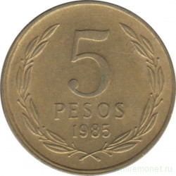 Монета. Чили. 5 песо 1985 год.