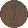 Монета. Тринидад и Тобаго. 1 цент 1967 год. ав.