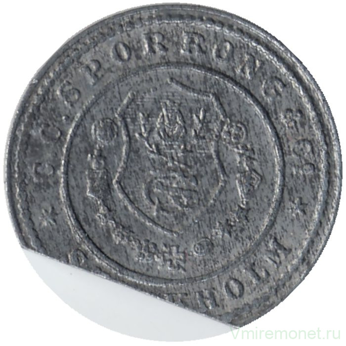 Жетон транспортный. Швеция. Стокгольм. Для общественного транспорта компании "Sporrong and Co MIDDAG". Белый металл.