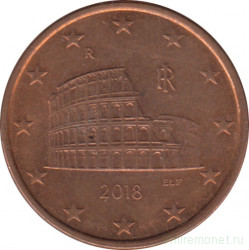 Монета. Италия. 5 центов 2018 год.
