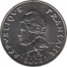Монета. Новая Каледония. 20 франков 2002 год. ав.